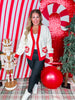 Heart Shaped Peppermint Swirl Button Front Cardigan