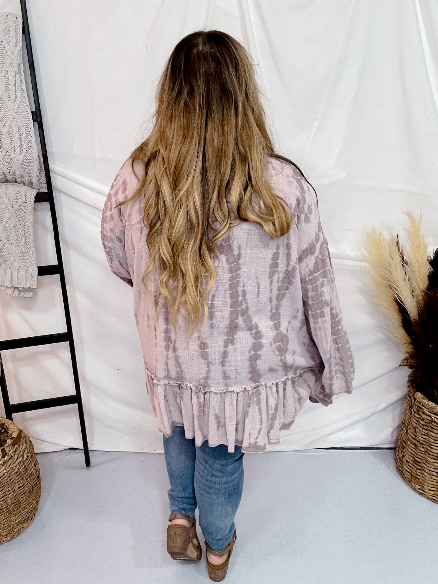 Ruffle Bottom Open Kimono