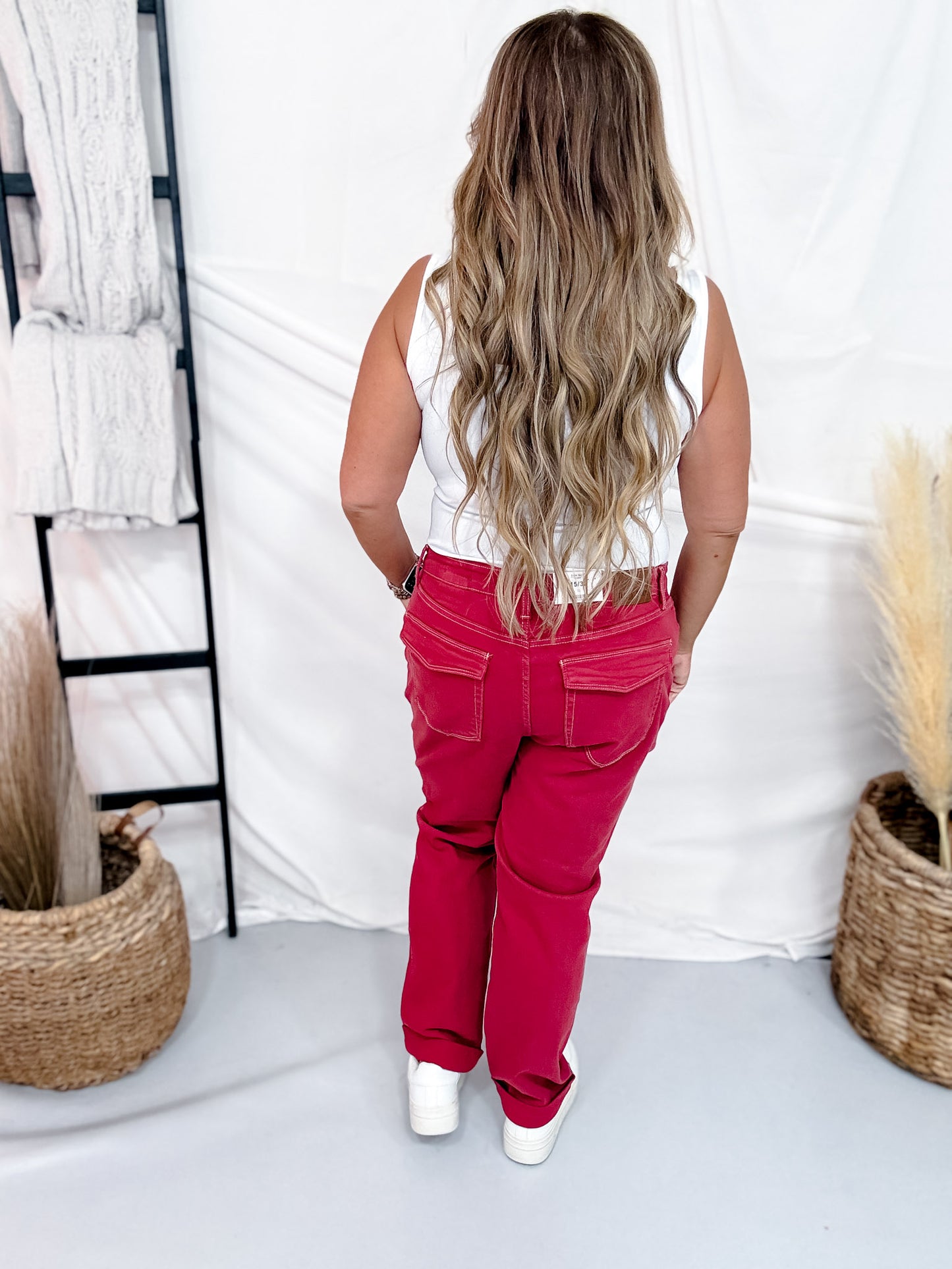 Judy Blue High Waist Vintage Red Aurora Weekender Jeans