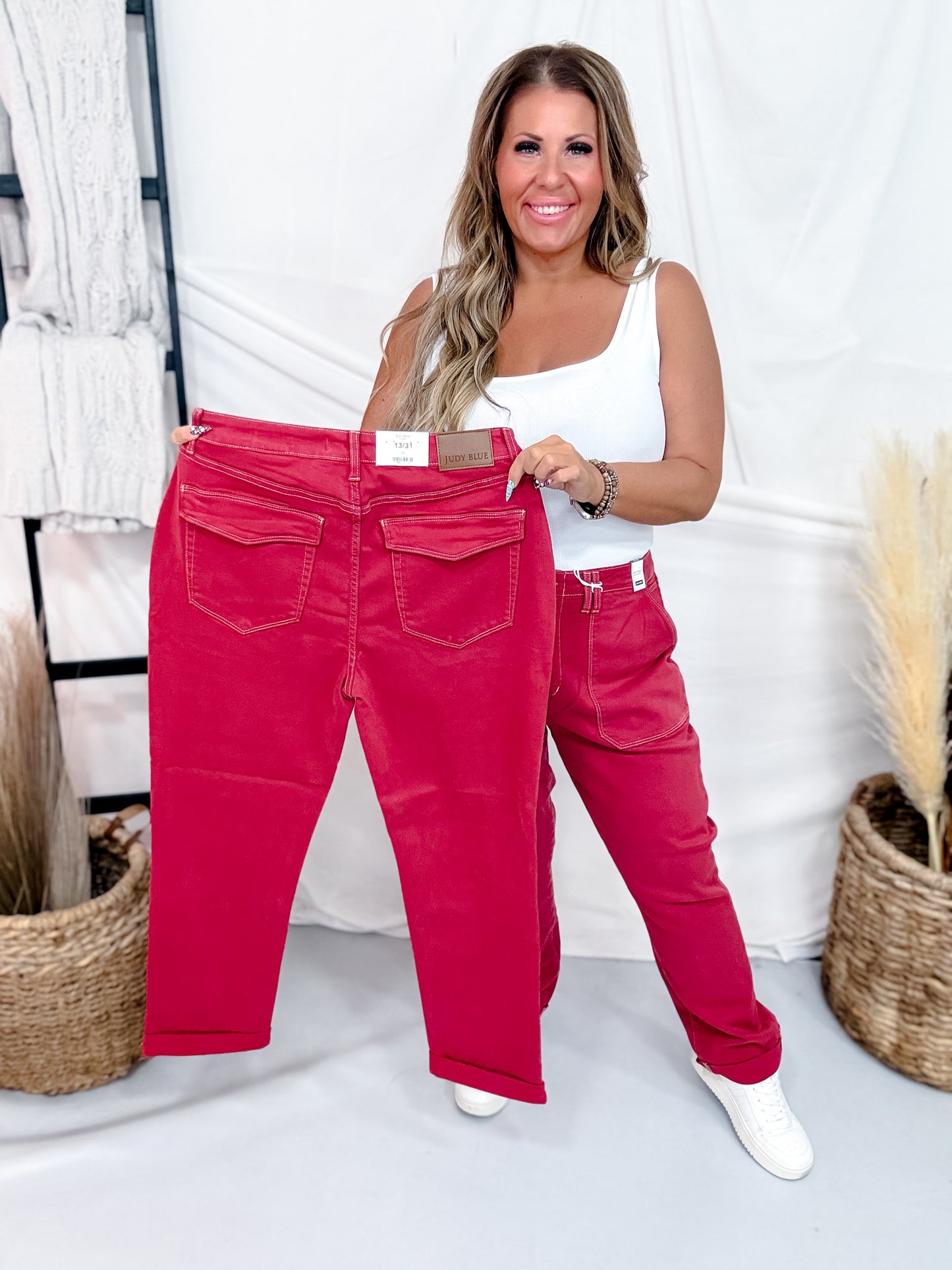 Judy Blue High Waist Vintage Red Aurora Weekender Jeans
