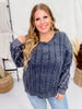 Navy Cable Knit Sweater