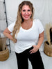 Short Sleeve Scoop Neck Ultra Soft White Top