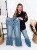 Judy Blue Mid Rise Tummy Control Vintage Wash Flare Jeans