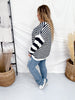 Navy And White Striped Pullover Sweater