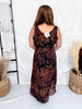 Sleeveless Floral Midi High-Low Wrap Dress