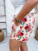 Porcelain Petals Drawstring Waist Shorts