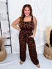 Sleeveless Leopard Print Wide Leg Jumpsuit