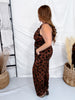 Sleeveless Leopard Print Wide Leg Jumpsuit