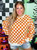 Orange & White Checkered Pull Over Sweatshirt