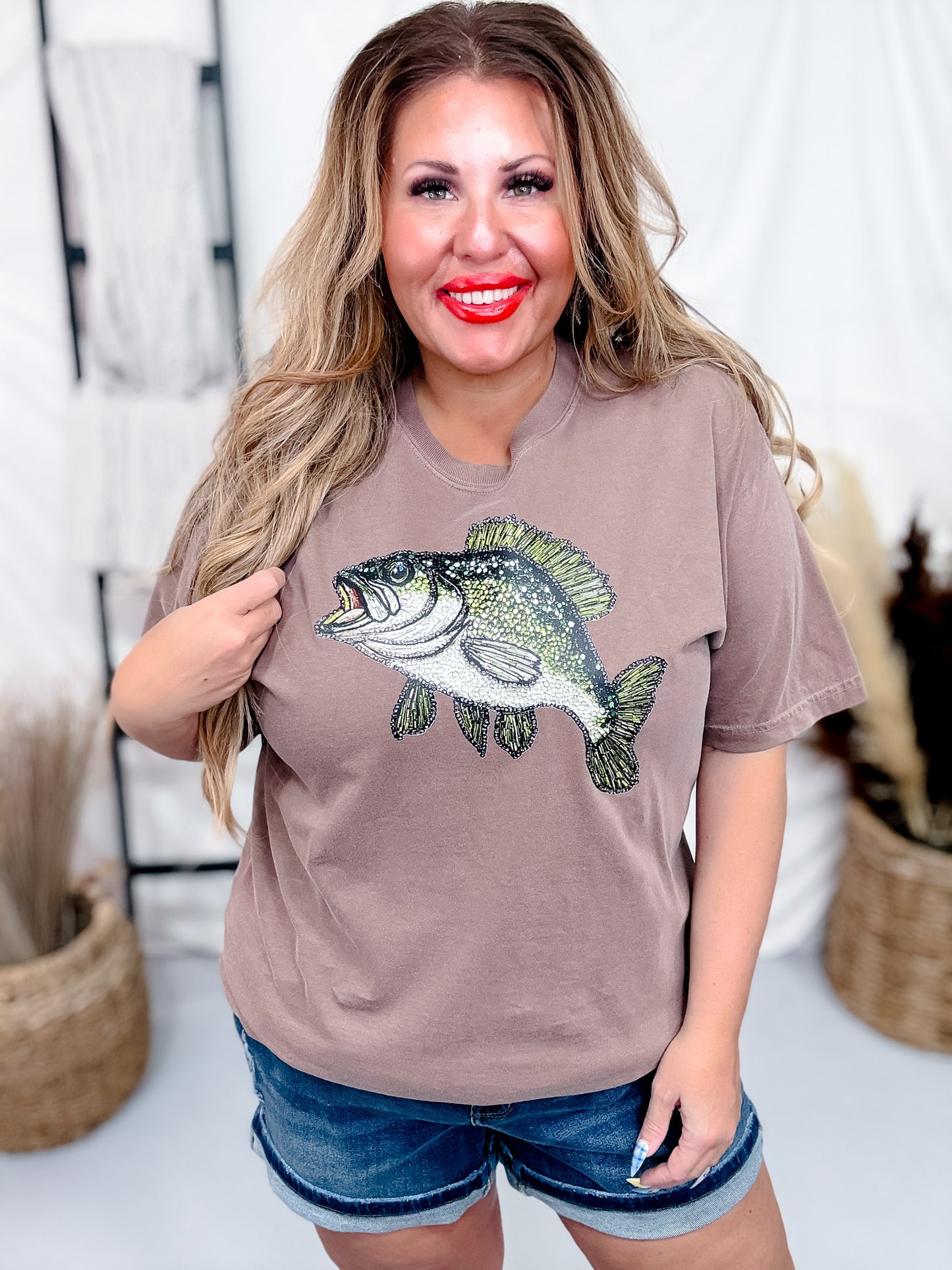 Faux Rhinestone Bass Graphic Tee