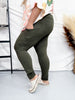 Olive Green Butter Soft Leggings with Pockets