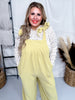 Checkered Yellow Jaquard Jumpsuit with Bow Sleeves