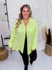 Sparkly Lime Green Button Up Top