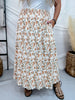Honey Grove Textured Midi Skirt With Elastic Waist