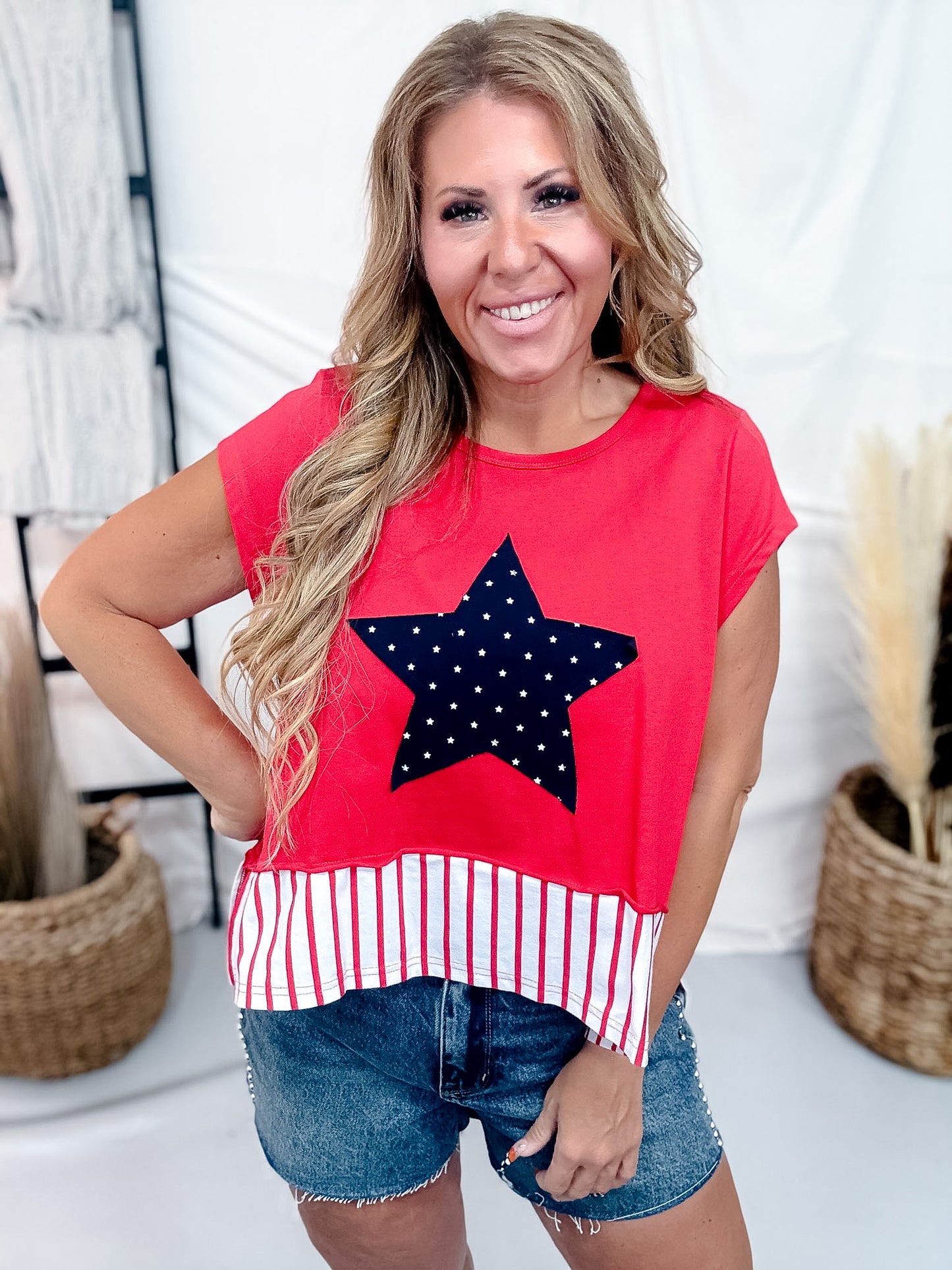 4th Of July Mix & Match Star Patch Top