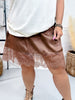 My Lace Skirt With Lace Trim In Chocolate Brown