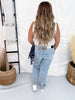 Judy Blue Mid Rise Distressed Knee Boyfriend Jeans W/ Bandana Loop