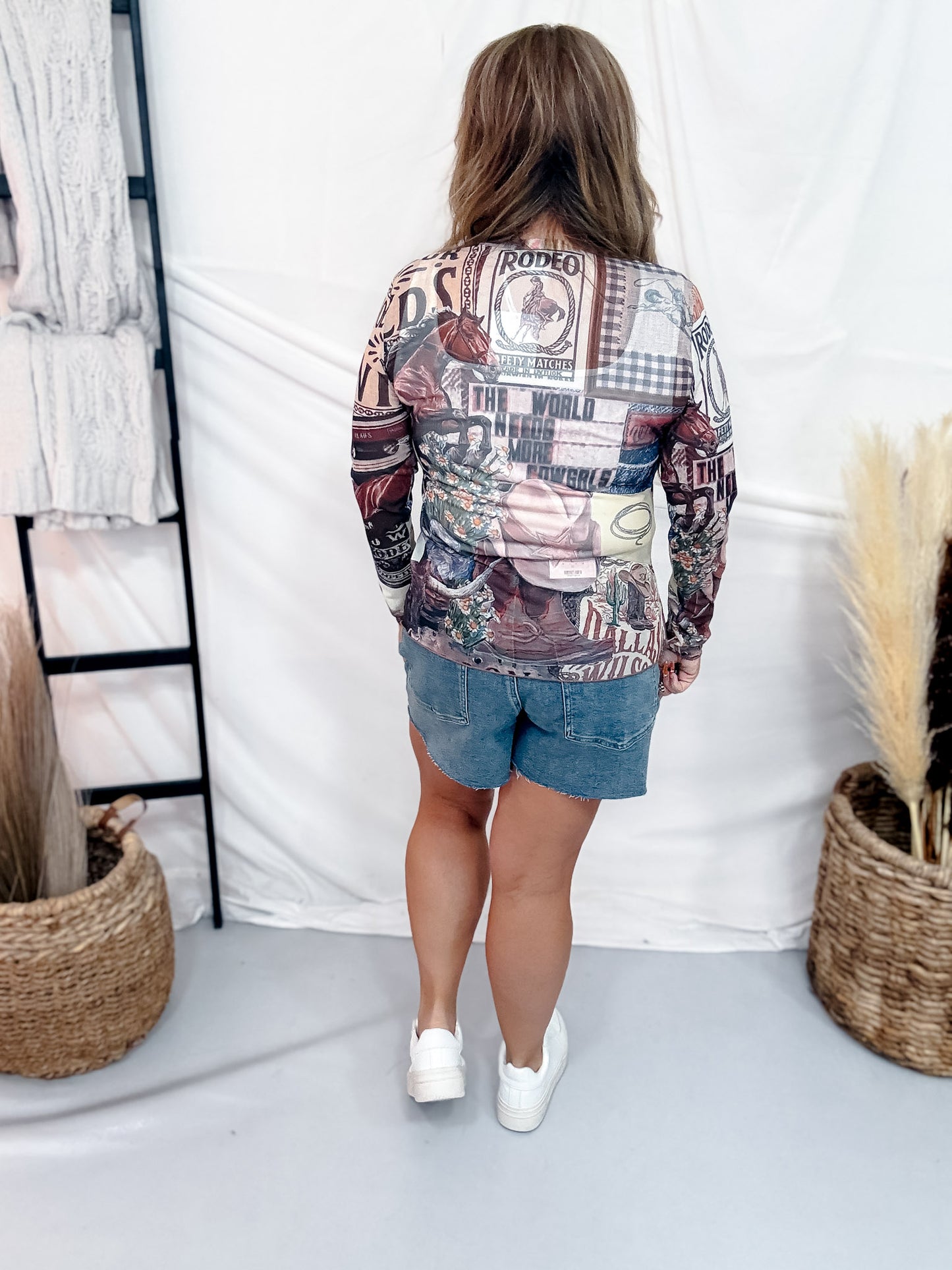 Wild Horse Long Sleeve Mesh Top