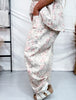 Khaki Floral Barrel Leg Pants