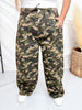 Camo Print High Waist Cropped Pants With Drawstring Waist