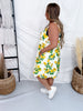 Lemon Print Dress With Empire Waist