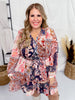 Mocha Flower Print Collared Dress