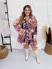 Mocha Flower Print Collared Dress
