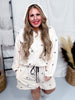 Cream Shorts with Black Embroidered Ribbons