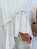 Sage Pinstriped Woven Ruffle High-Low Skirt