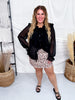 Leopard Skull Print Elastic Waist Skort