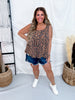 Leopard Print Ribbed Tank Top With Square Neckline