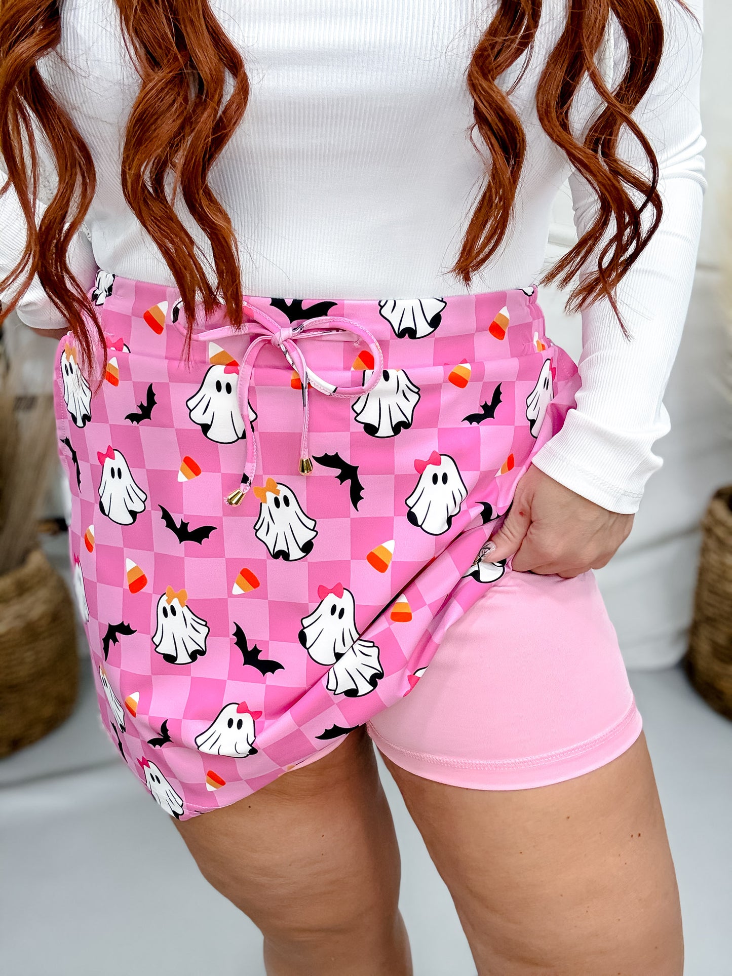 Pink Checkered Gigi The Ghost Skort