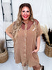 Rank Retro Button Down Saddle Colored Dress
