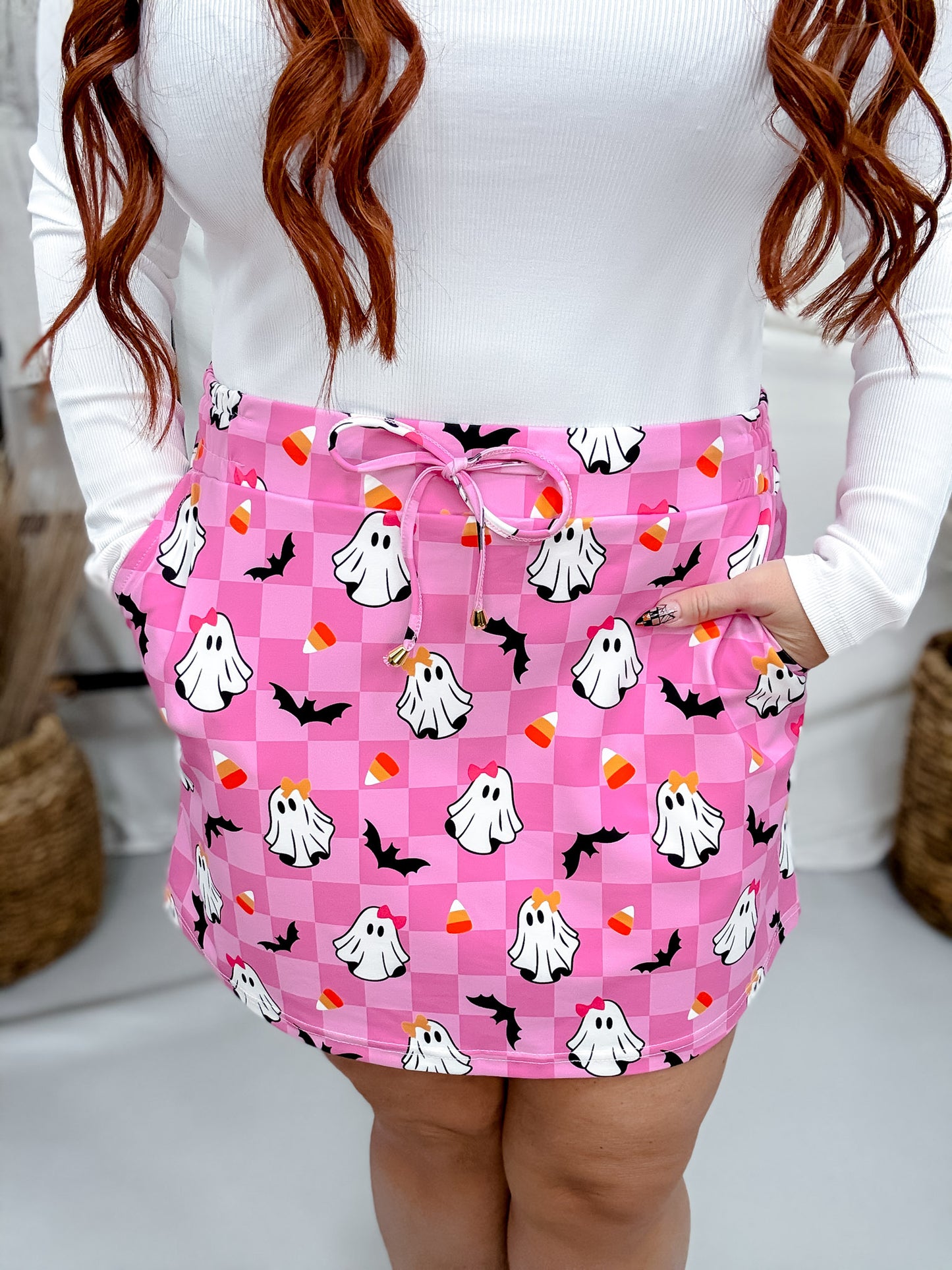 Pink Checkered Gigi The Ghost Skort