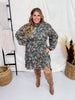 Vintage Smocked Neckline Pleated Green Dress