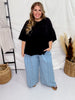 Acid Washed Chambray Palazzo Pants
