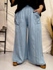 Acid Washed Chambray Palazzo Pants