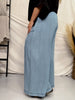 Acid Washed Chambray Palazzo Pants
