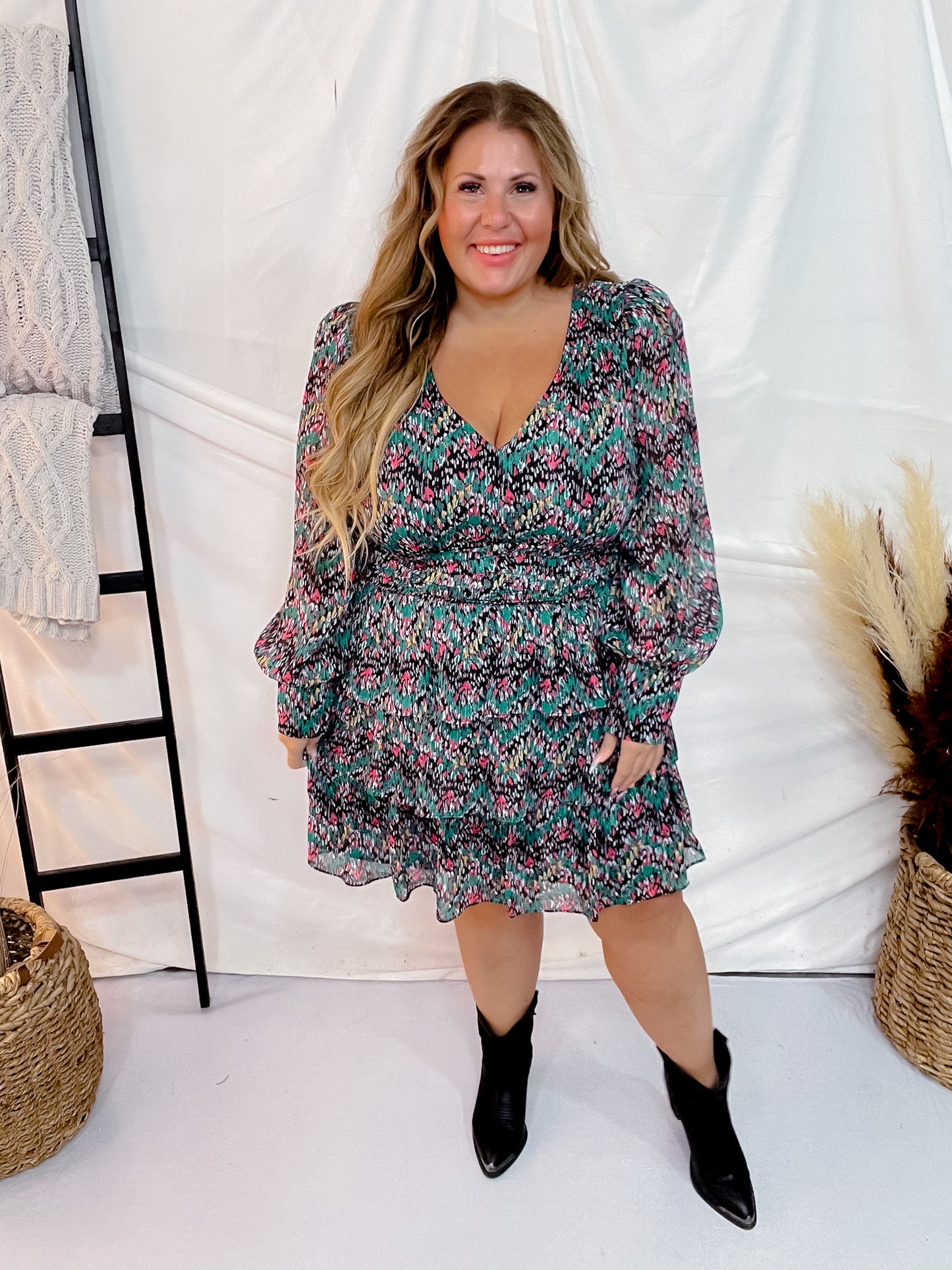 Floral Tiered Ruffle Mini Dress