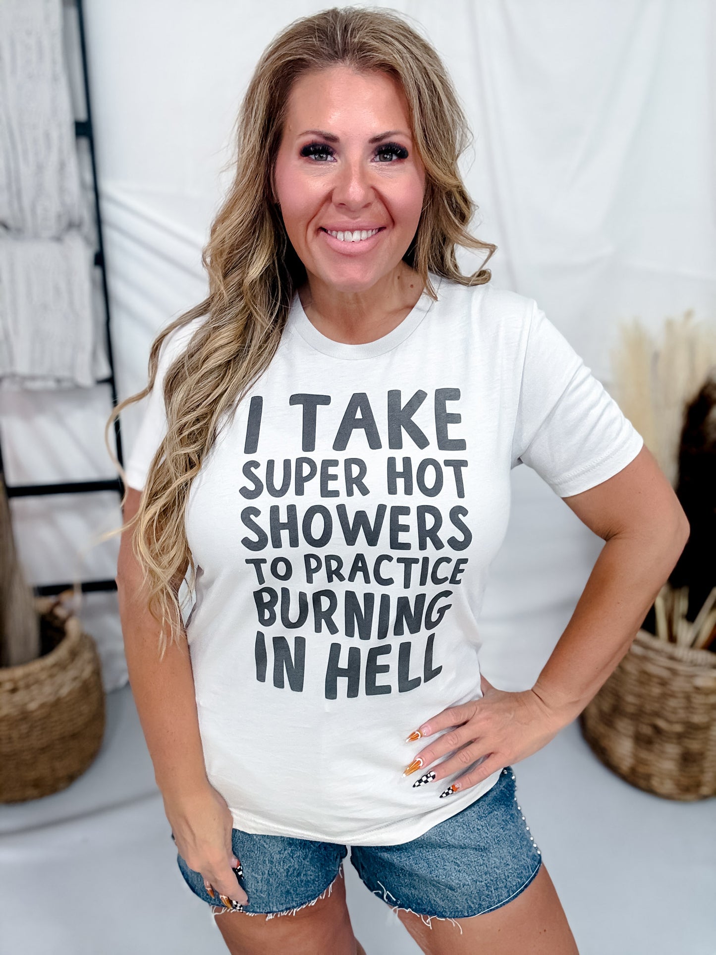I Take Hot Showers Graphic Tee