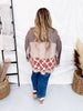Charcoal Mixed Print Long Sleeve Henley Top