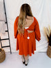 Long Sleeve Burnt Orange Minidress