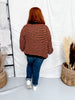 Chunky Knit Orange & Black Button Front Cardigan