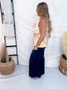 Warm Toned Floral Print Sleeveless Scalloped Edge Button Down Top