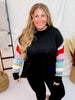 Black Sweater with Fun Colored Sleeves