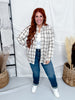 Brown Plaid Long Sleeve Button Front Top