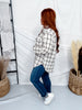 Brown Plaid Long Sleeve Button Front Top
