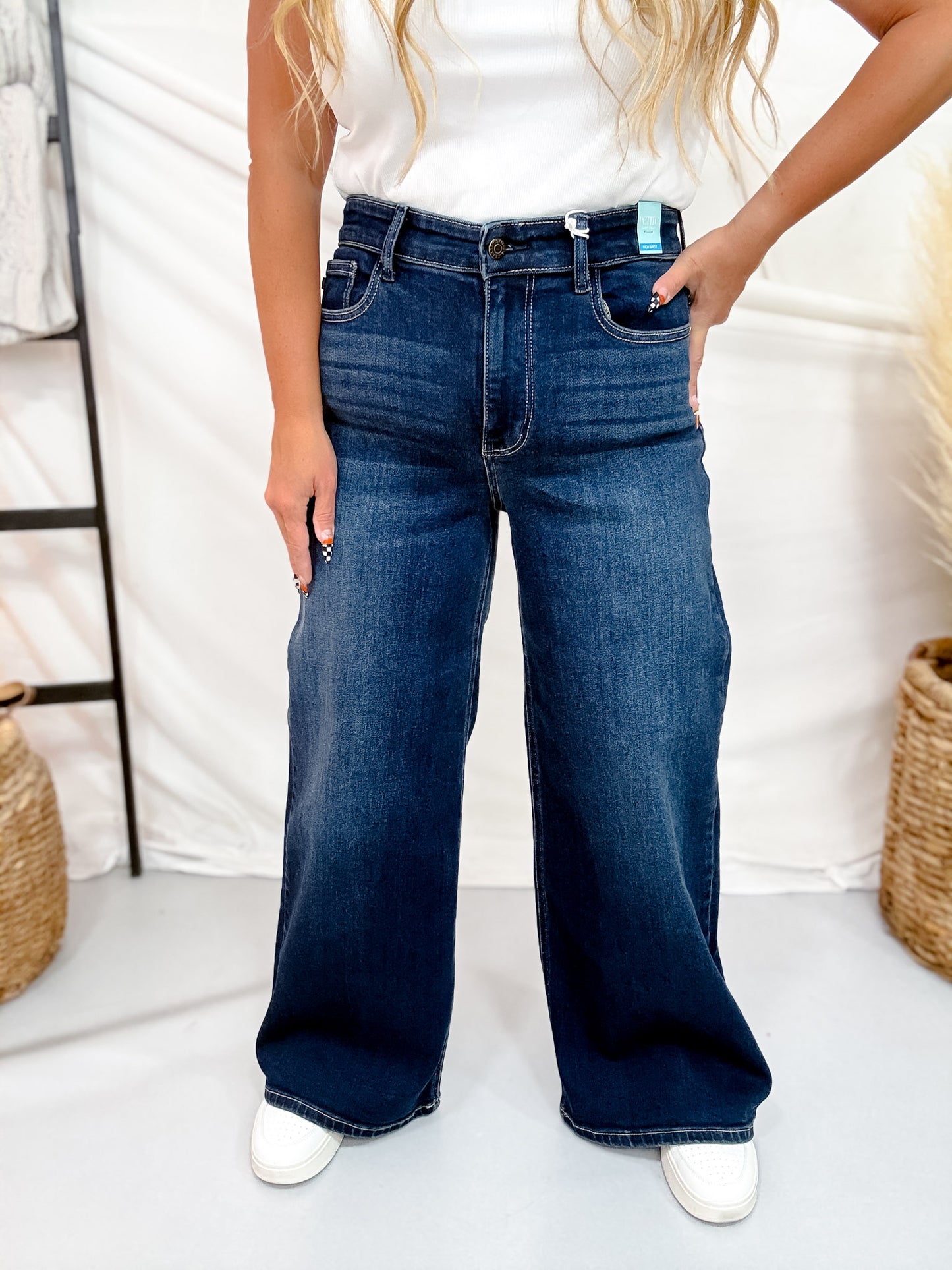 Judy Blue Petite High Waist Lux Retro Wide Leg Jeans