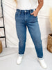 Judy Blue Mid Rise Indigo Knit Boyfriend Jeans