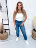 Judy Blue Mid Rise Indigo Knit Boyfriend Jeans